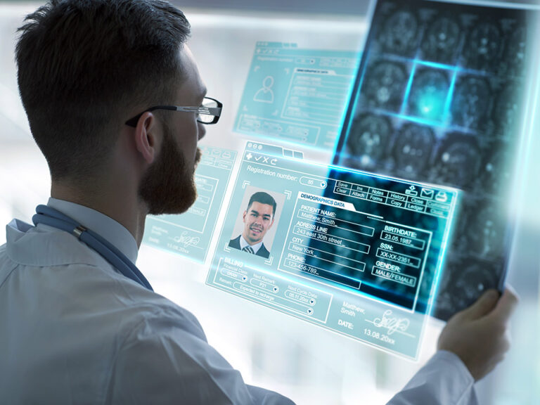 Doctor with AI technology